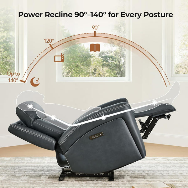 Power Zero Gravity Recliner with Genuine Leather