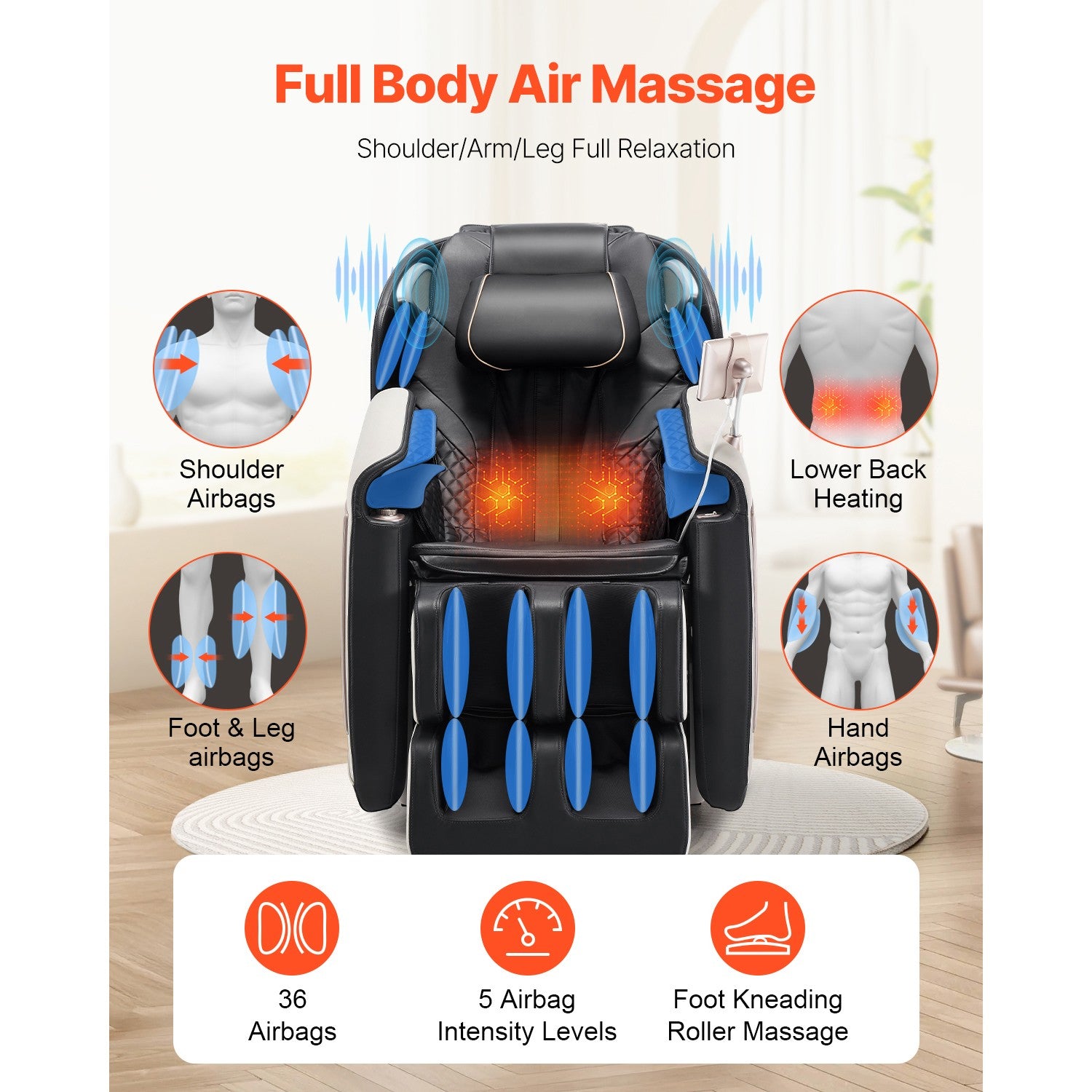 Uimoso Massage Chair Full Body Zero Gravity Recliner with Sl-Track & 36 Airbags