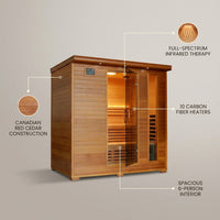 6-Person Cedar Infrared Sauna with 10 Carbon Heaters — Lifestyle