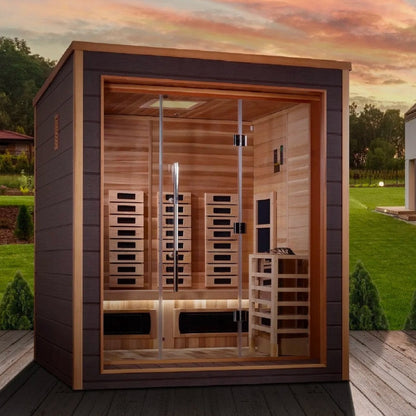 Golden Designs Karlstad 6-Person Hybrid Infrared & Traditional Sauna